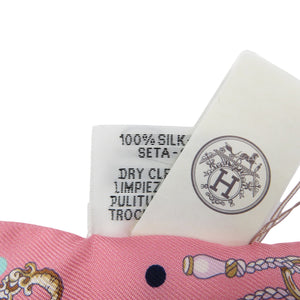 未使用 エルメス ツイリー Les Cles a Pois 063871S 05 シルク ローズ ベージュ マルチカラー ピンク スカーフ 1135【中古】HERMES