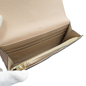 美品 クロエ アルファベット チャーム付き レザー ゴールド金具 ピンク 長財布 1138【中古】Chloe