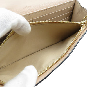 美品 クロエ アルファベット チャーム付き レザー ゴールド金具 ピンク 長財布 1138【中古】Chloe