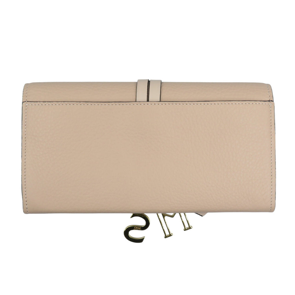 美品 クロエ アルファベット チャーム付き レザー ゴールド金具 ピンク 長財布 1138【中古】Chloe