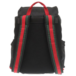 グッチ シェリーライン ウェブライン 429037 テクノキャンバス ブラック リュック デイパック 黒 1162【中古】GUCCI メンズ