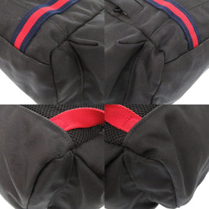 グッチ シェリーライン ウェブライン 429037 テクノキャンバス ブラック リュック デイパック 黒 1162【中古】GUCCI メンズ