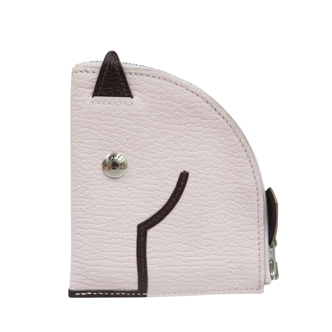 美品 エルメス パドック U刻印 シェーブル シルバー金具 モーヴペール ルージュセリエ コインケース 小銭入れ 1163【中古】HERMES