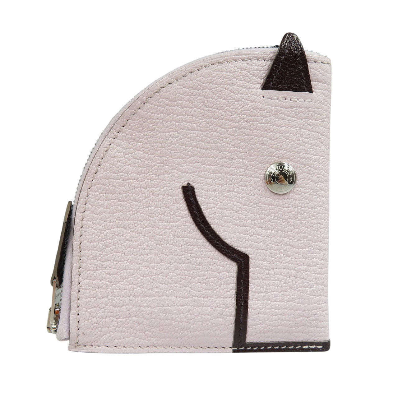 美品 エルメス パドック U刻印 シェーブル シルバー金具 モーヴペール ルージュセリエ コインケース 小銭入れ 1163【中古】HERMES