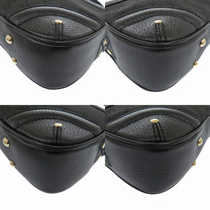 美品 グッチ クレスト 262900 レザー ナイロン ブラック ショルダーバッグ 1183【中古】GUCCI