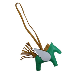 美品 エルメス ロデオペガサスPM U刻印 アニョーミロ ミント セサミ ブルーブリュム バッグチャーム 1197【中古】HERMES