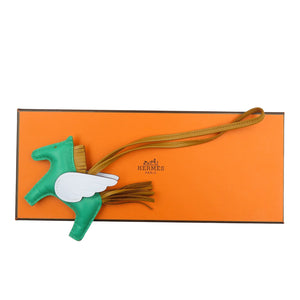 美品 エルメス ロデオペガサスPM U刻印 アニョーミロ ミント セサミ ブルーブリュム バッグチャーム 1197【中古】HERMES