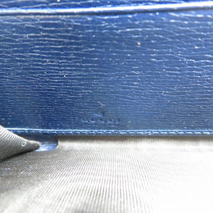 美品 グッチ ハート 309705 レザー ゴールド金具 ネイビー レッド ラウンドファスナー 長財布 1200【中古】GUCCI