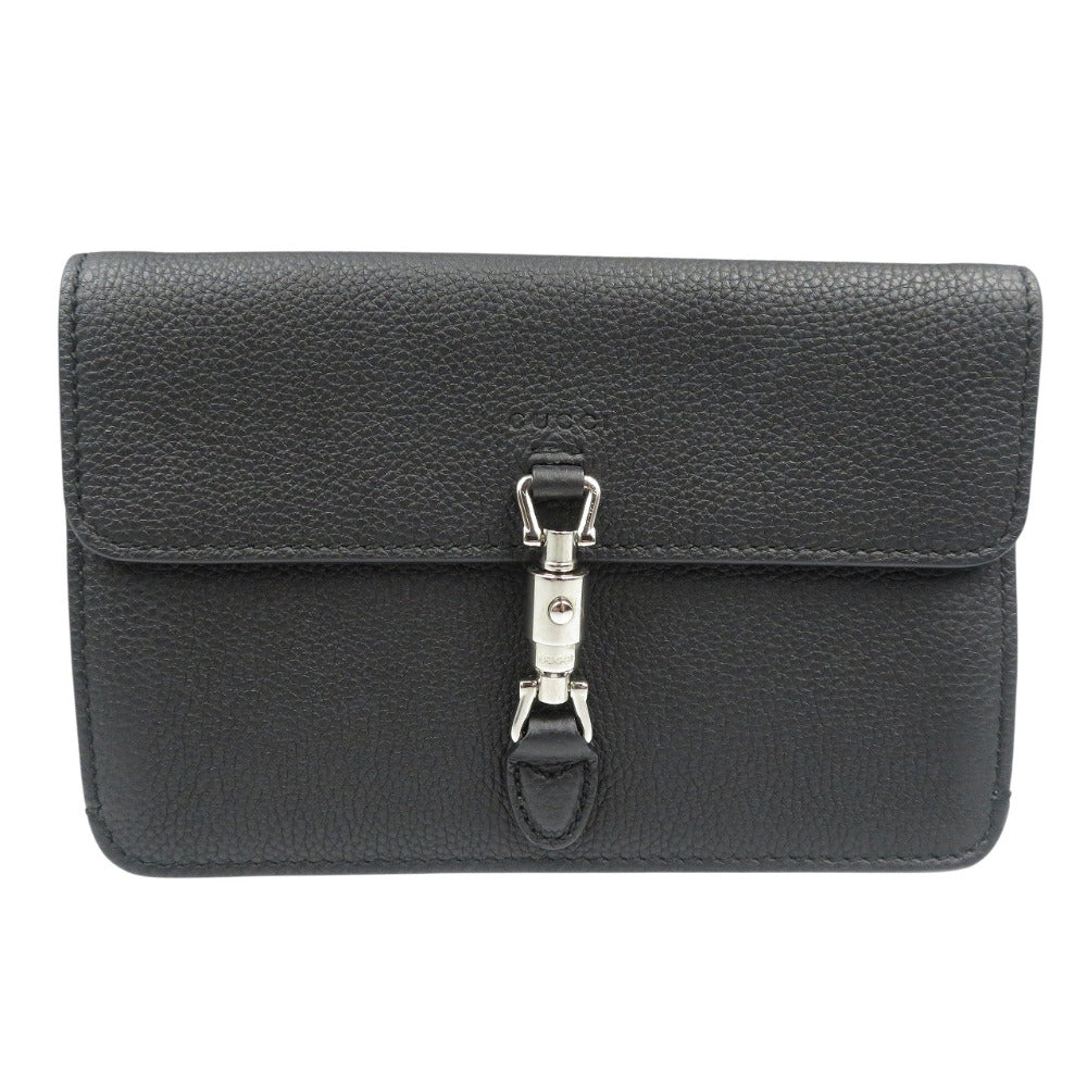 美品 グッチ ニュージャッキー 364434 カーフ シルバー金具 ブラック 黒 クラッチバッグ ポーチ 1206【中古】GUCCI