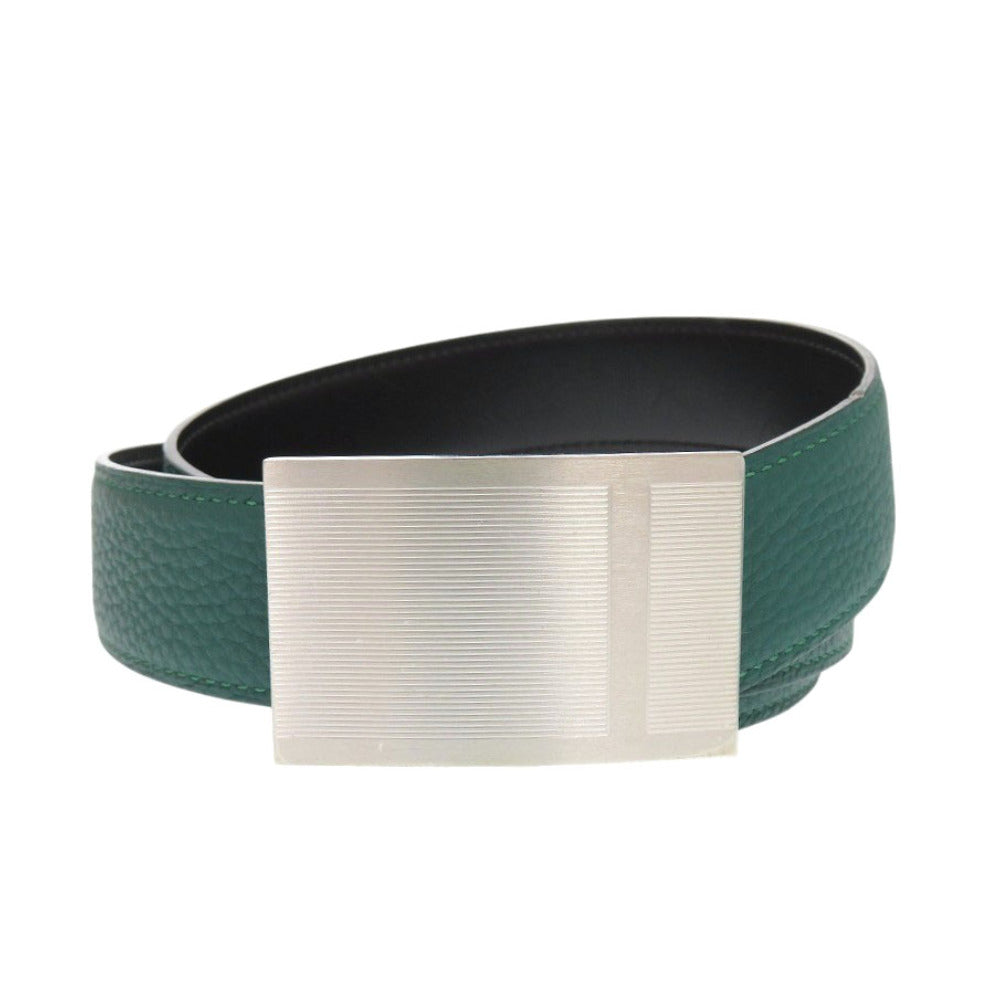 美品 エルメス ボックスカーフ/トゴ グリーン □R刻印(2014年製) ベルト 緑 1218【中古】HERMES