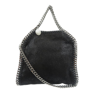 美品 ステラマッカートニー ファラベラ タイニートート 391698 W91321000 ポリエステル シルバー金具 ブラック 黒 2WAY トートバッグ ショルダーバッグ 1223【中古】STELLA McCARTNEY
