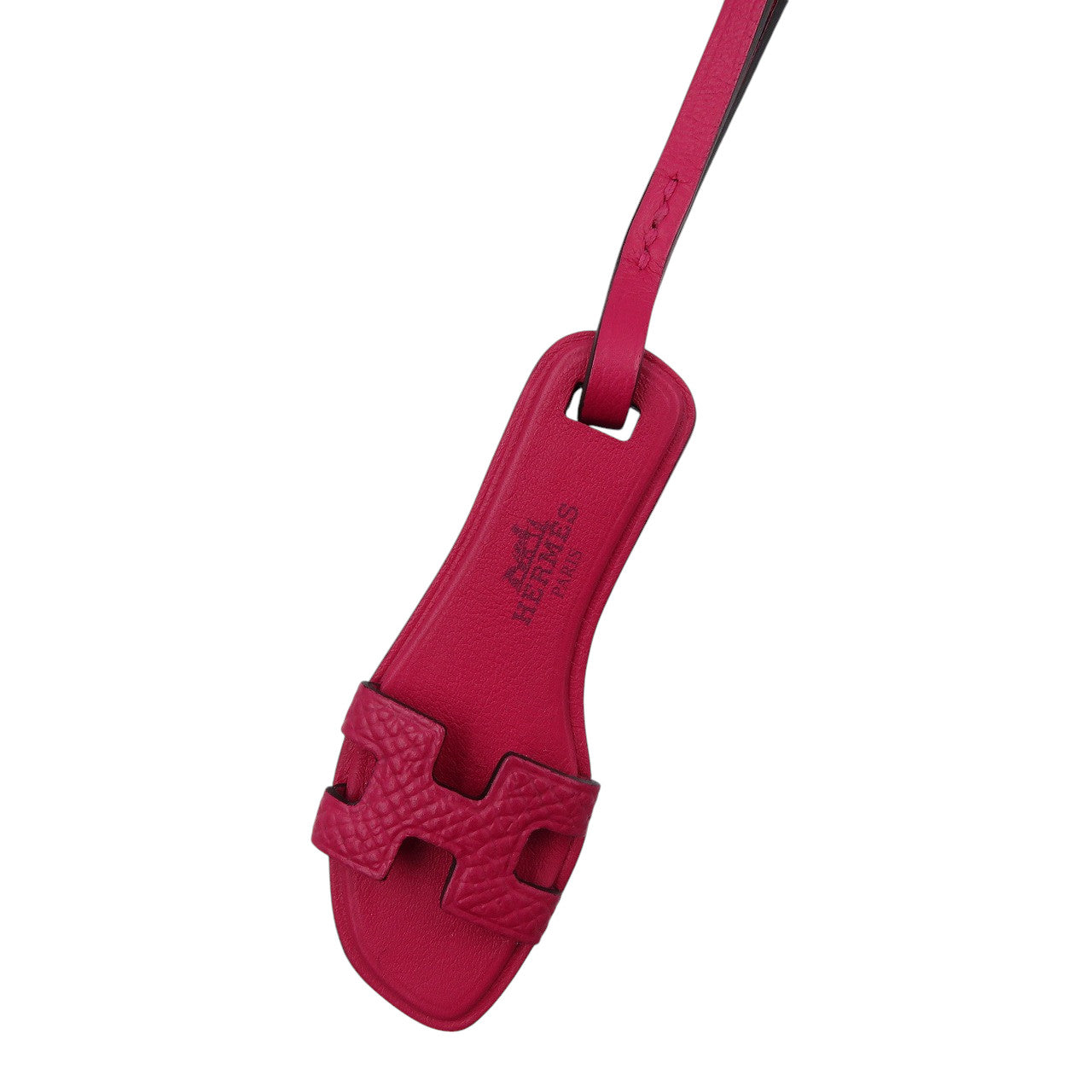 新品同様 エルメス オランナノ モノクローム サンダル ヴォーエプソン ローズメキシコ ピンク バッグチャーム 1264【中古】HERMES