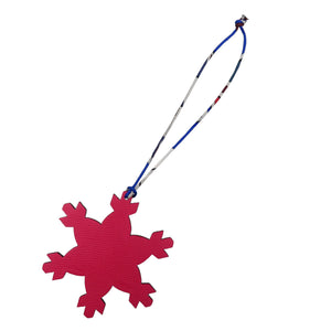 未使用 エルメス プティアッシュ スノーフレーク 雪の結晶 ヴォエプソン シルク ピンク ガーネット バッグチャーム 1267【中古】HERMES