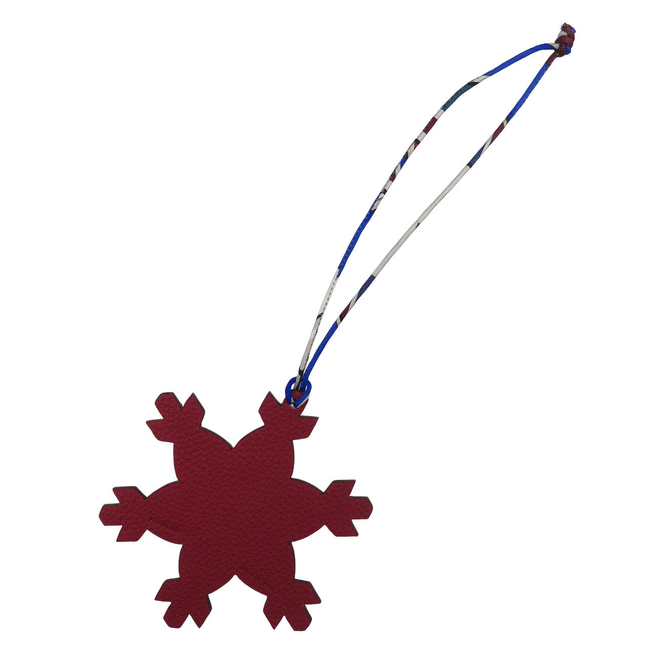 未使用 エルメス プティアッシュ スノーフレーク 雪の結晶 ヴォエプソン シルク ピンク ガーネット バッグチャーム 1267【中古】HERMES