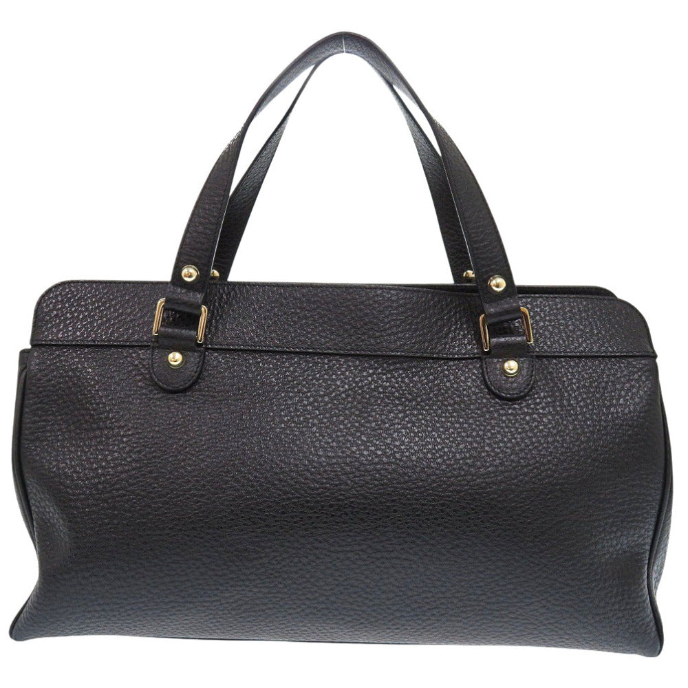 美品 グッチ インターロッキング シェリーレザー ブラック ハンドバッグ 黒 1311【中古】GUCCI