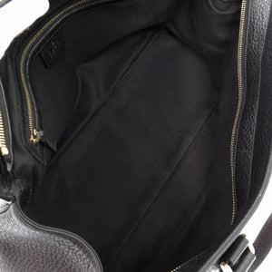 美品 グッチ インターロッキング シェリーレザー ブラック ハンドバッグ 黒 1311【中古】GUCCI
