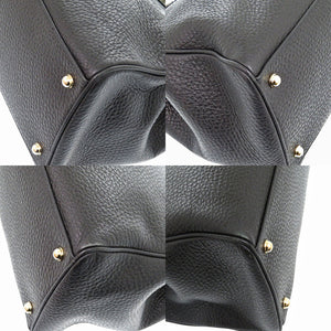 美品 グッチ インターロッキング シェリーレザー ブラック ハンドバッグ 黒 1311【中古】GUCCI