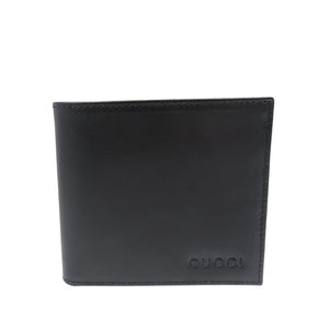 新品同様 グッチ 034・2118・8461 レザー シルバー金具  ブラック 黒 二つ折り財布 1317【中古】GUCCI