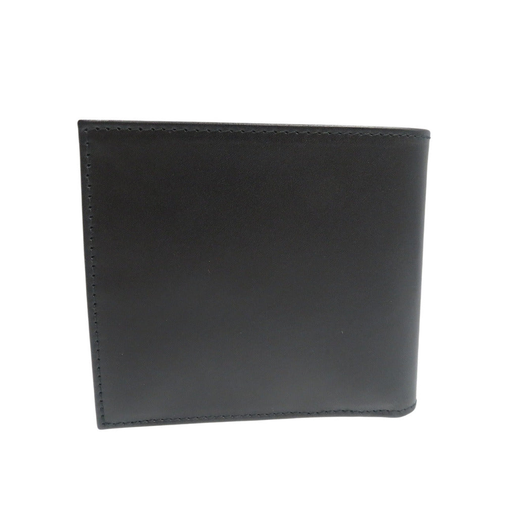 新品同様 グッチ 034・2118・8461 レザー シルバー金具  ブラック 黒 二つ折り財布 1317【中古】GUCCI