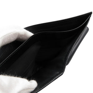 新品同様 グッチ 034・2118・8461 レザー シルバー金具  ブラック 黒 二つ折り財布 1317【中古】GUCCI