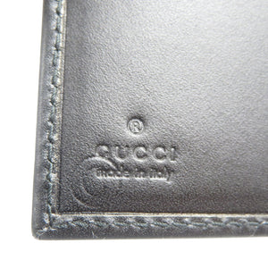 新品同様 グッチ 034・2118・8461 レザー シルバー金具  ブラック 黒 二つ折り財布 1317【中古】GUCCI