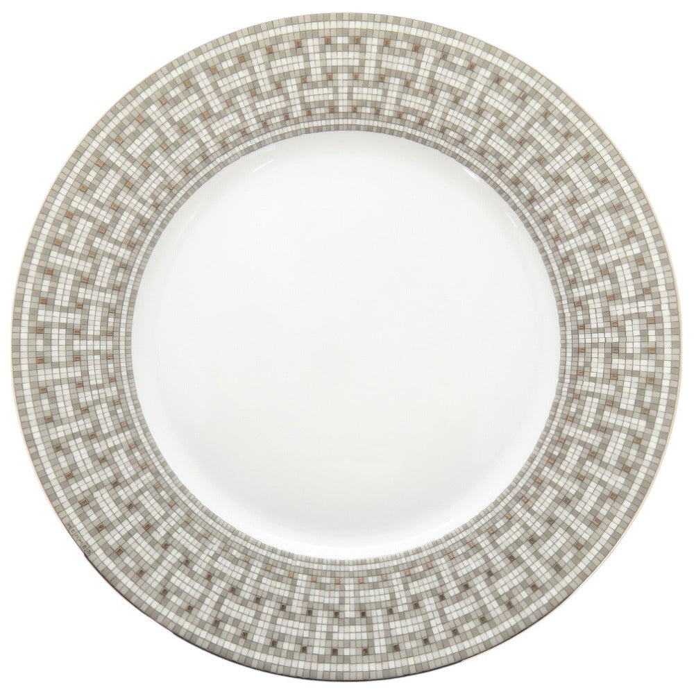 未使用品 エルメス モザイクヴァンキャトル 陶器 ホワイト プレート 皿 食器 1318【中古】HERMES