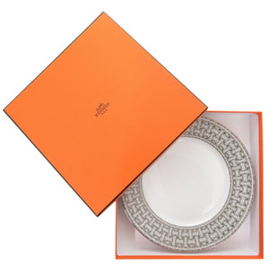 未使用品 エルメス モザイクヴァンキャトル 陶器 ホワイト プレート 皿 食器 1318【中古】HERMES