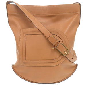 美品 デルボー パン サーピケ レザー ベジタルアイボリー ショルダーバッグ 茶 1319【中古】DELVAUX