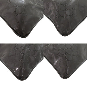 美品 グッチ GGインプリメ 201446 PVC レザー ブラック ショルダーバッグ 黒 1327【中古】GUCCI