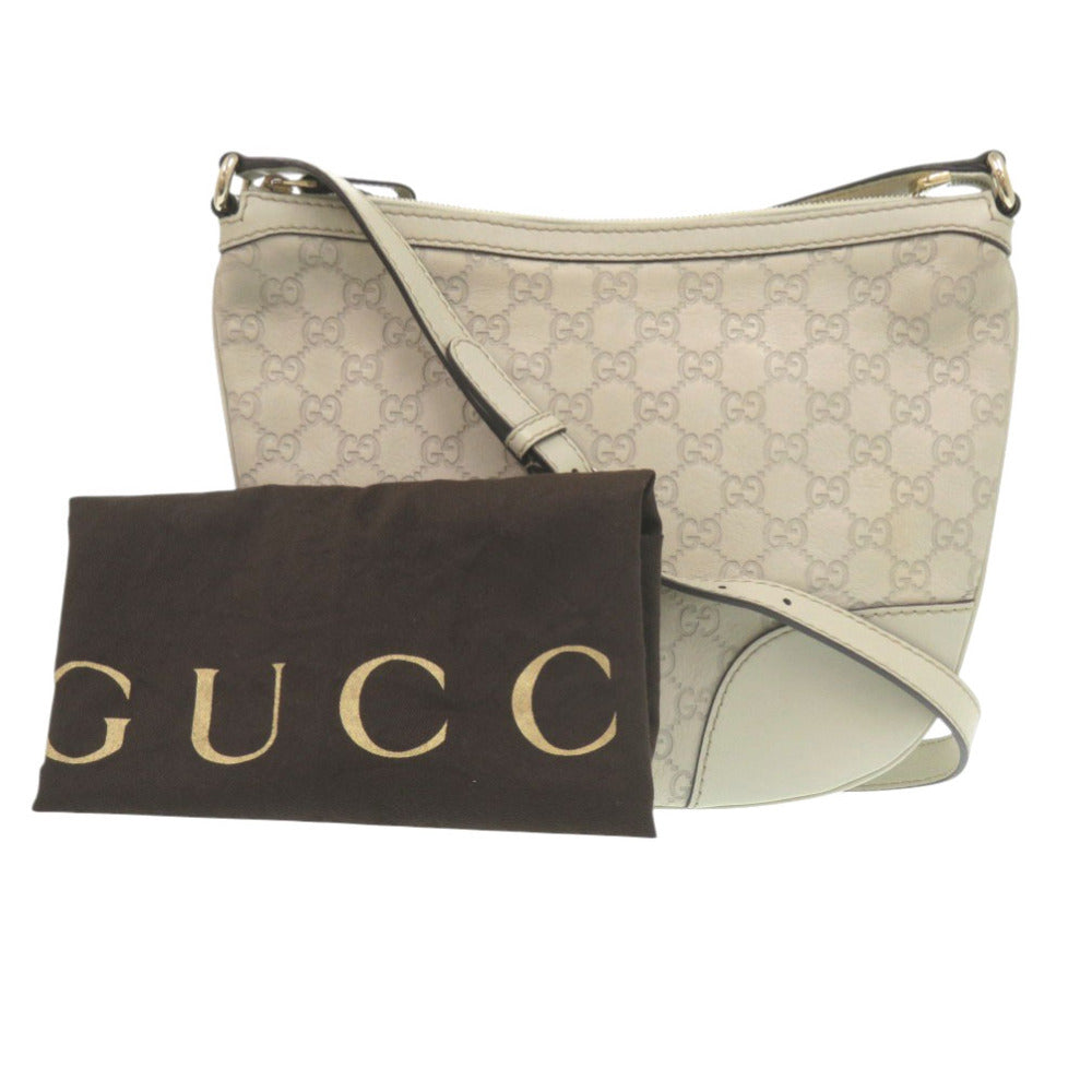 美品 グッチ ラブリー ハート グッチシマレザー アイボリー ショルダーバッグ 1328【中古】GUCCI