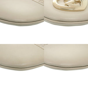 美品 グッチ ラブリー ハート グッチシマレザー アイボリー ショルダーバッグ 1328【中古】GUCCI