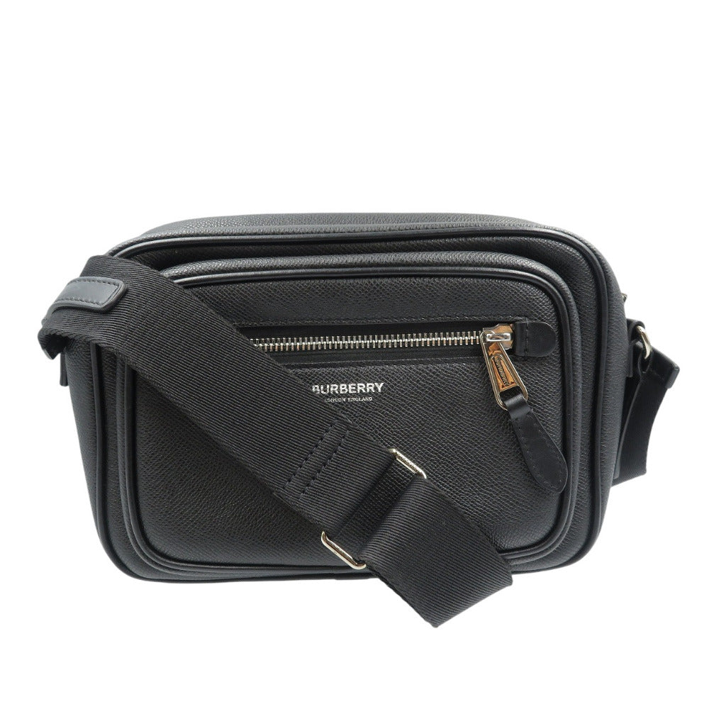 美品 バーバリー レザー シルバー金具 ブラック 黒 ショルダーバッグ 1338【中古】BURBERRY