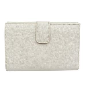 美品 ブルガリ 282431 レザー ゴールド金具 ホワイト 白 Wホック 三つ折り財布 1351【中古】BVLGARI