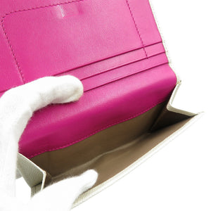 美品 ブルガリ 282431 レザー ゴールド金具 ホワイト 白 Wホック 三つ折り財布 1351【中古】BVLGARI