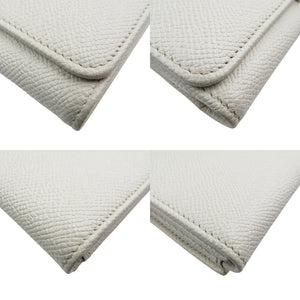 美品 ブルガリ 282431 レザー ゴールド金具 ホワイト 白 Wホック 三つ折り財布 1351【中古】BVLGARI