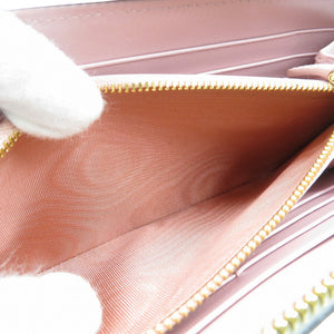 新品同様 プラダ 1ML506 サフィアーノレザー ゴールド金具 グレー ラウンドファスナー 長財布 1353【中古】PRADA