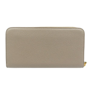 新品同様 プラダ 1ML506 サフィアーノレザー ゴールド金具 グレー ラウンドファスナー 長財布 1353【中古】PRADA