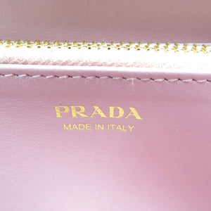 新品同様 プラダ 1ML506 サフィアーノレザー ゴールド金具 グレー ラウンドファスナー 長財布 1353【中古】PRADA