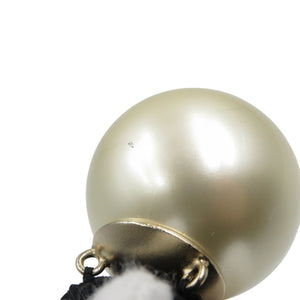 シャネル ココマーク F18v 2018年製 フェイクパール ブラック ホワイト シュシュ ヘアゴム 1354【中古】CHANEL