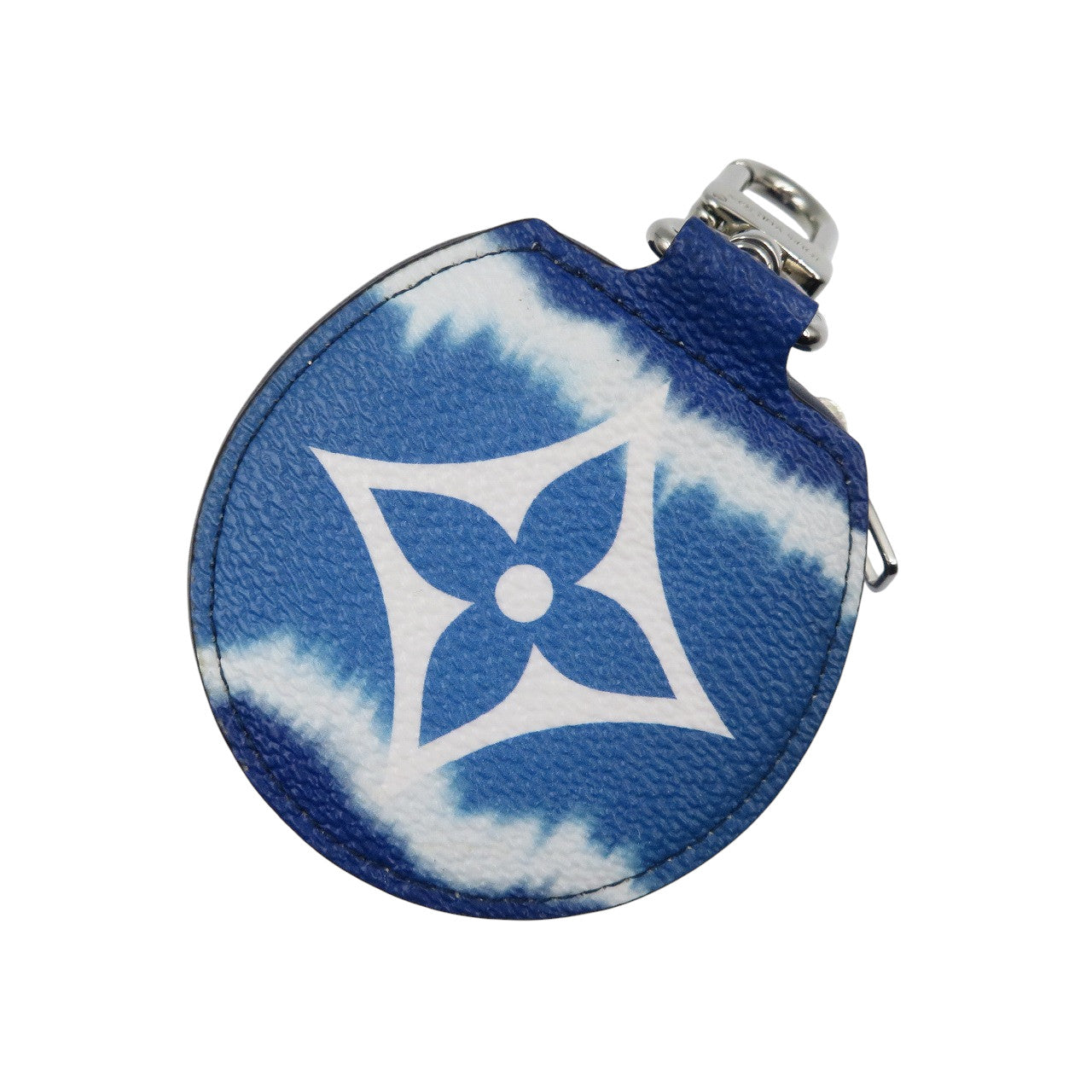 美品 ルイヴィトン Lvエスカル イヤホンケース GI0491 モノグラムキャンバス レザー シルバー金具 ブルー ホワイト ポーチ バッグチャーム 1355【中古】LOUIS VUITTON