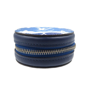 美品 ルイヴィトン Lvエスカル イヤホンケース GI0491 モノグラムキャンバス レザー シルバー金具 ブルー ホワイト ポーチ バッグチャーム 1355【中古】LOUIS VUITTON