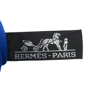 エルメス ヨッティングGM コットン シルバー金具 ブルー フラットポーチ 1373【中古】HERMES