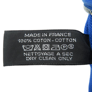 エルメス ヨッティングGM コットン シルバー金具 ブルー フラットポーチ 1373【中古】HERMES