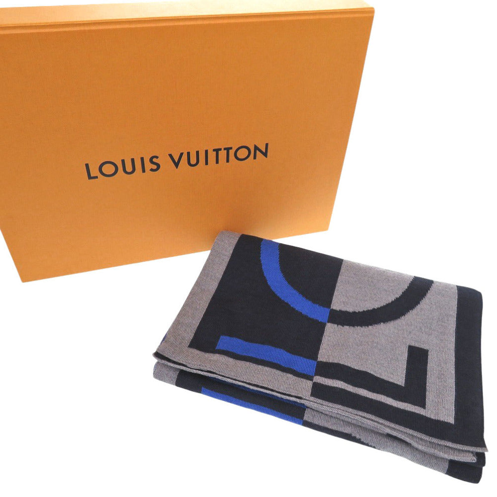 新品同様 ルイ ヴィトン エシャルプLVホライゾン M71240 ウール ネイビー マフラー LV 1375【中古】LOUIS VUITTON