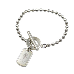 グッチ プレート ボールチェーン シルバー925 ブレスレット 1376【中古】GUCCI