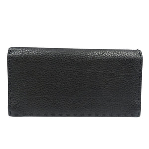 美品 フェンディ セレリア 7M0186 カーフ シルバー金具 ブラック 黒 二つ折り長財布 1380【中古】FENDI