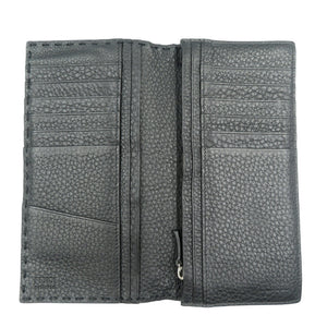 美品 フェンディ セレリア 7M0186 カーフ シルバー金具 ブラック 黒 二つ折り長財布 1380【中古】FENDI