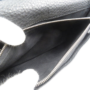 美品 フェンディ セレリア 7M0186 カーフ シルバー金具 ブラック 黒 二つ折り長財布 1380【中古】FENDI