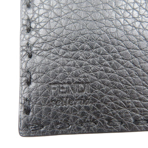 美品 フェンディ セレリア 7M0186 カーフ シルバー金具 ブラック 黒 二つ折り長財布 1380【中古】FENDI