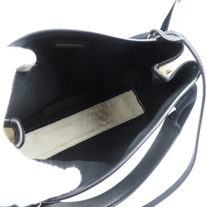 美品 バレンシアガ ネイビーカバス 390346 キャンバス カーフ ライトベージュ ブラック 2WAY ハンドバッグ ショルダーバッグ 1381【中古】BALENCIAGA